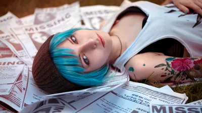 Epic Woman Wallpaper Abstract Wallpaper 4K 3840x2160 Woman, Cosplaying, As, Chloe, Price, From, Life, Is, Strange, Blue, Hair, Eyes, White, Ultrawide, 4k