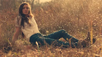 Woman Long Hair Abstract Wallpaper 4K 1920x1080 A, Woman, With, Long, Hair, Lounges, In, Sunlit, Field, Surrounded, Tall, Grasses, Brown, Ultrawide, Full HD