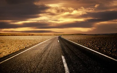 Misty Desert Wallpaper Nature Wallpaper 4K 3840x2400 A, Hd, Wallpaper:, Of, Desert, Road, Stretching, Into, Horizon, Under, Dramatic, Cloud-filled, Orange, Brown, Ultrawide, 4k