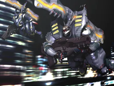 Anime Appleseed Two World Wallpaper 4K 2000x1500 Anime, Appleseed:, Two, Armored, Mechs, Diving, Over, Neon-lit, Cityscape, Motion, White, Gray, Landscape, Full HD