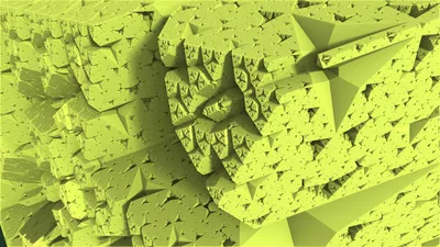Moody Green Wallpaper Abstract Wallpaper 4K 1920x1080 A, Green, Trippy, Abstract, Fractal, Design, With, Geometric, Triangles, Generated, Using, Mandelbulber, Gray, Yellow, Ultrawide, Full HD