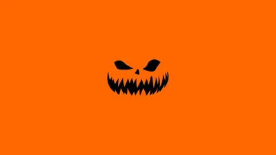 Minimalist Halloween Themed Bold Minimal Wallpaper 4K 8000x4500 A, Minimalist, Halloween-themed, Wallpaper, Featuring, Bold, Orange, Menacing, Black, Pumpkin, Face, Designed, Ultrawide, 4k
