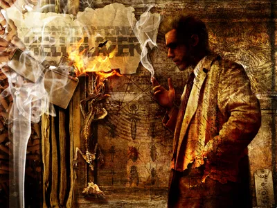 Comic Hellblazer Abstract Abstract Wallpaper 4K 1600x1200 Comic, Hellblazer, Hd, Desktop, Wallpaper, Background, Image, Orange, Brown, Gray, Landscape