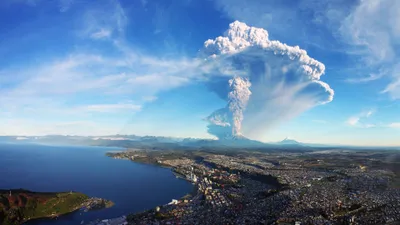Volcanic Eruption City Lake Mountains Nature Wallpaper 4K 3840x2160 Hd, Desktop, Wallpaper, Featuring, A, Stunning, View, Of, Volcanic, Eruption, City, Lake, Red, Pink, Ultrawide, 4k