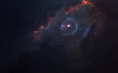 Vibrant Sci Nebula Spiral Wallpaper 4K, Space category