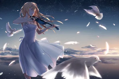 Anime Kaori Miyazono Your Abstract Wallpaper 4K 2697x1800 An, Hd, Anime, Desktop, Wallpaper, Featuring, Kaori, Miyazono, Your, Lie, April, She, Gray, White, Landscape, QHD