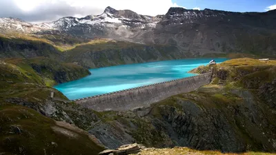 Dam Nestled Breathtaking Wilderness Landscape Nature Wallpaper 4K 1920x1080 A, Stunning, Hd, Wallpaper, Showcasing, Dam, Nestled, Breathtaking, Wilderness, Landscape, Featuring, Turquoise, White, Ultrawide, Full HD
