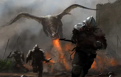 Fantasy Menacing Dragon Breathing Wallpaper 4K, Fantasy category