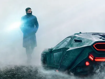 Officer Blade Runner Cars Wallpaper 4K 2025x1519 Officer, K, From, Blade, Runner, 2049, Played, By, Ryan, Gosling, Stands, Near, White, Landscape, Full HD