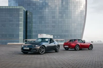 Crisp Two Wallpaper Cars Wallpaper 4K 4096x2731 Two, Mazda, Mx-5, Cars, One, Silver, And, Red, Parked, Side, Front, Modern, Gray, Landscape, 4k