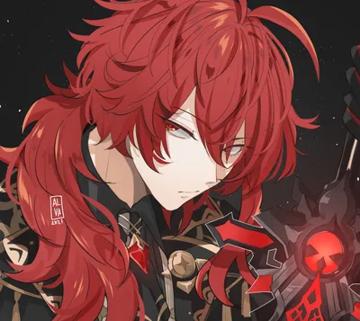 Epic Diluc Wallpaper Games Wallpaper 4K 2688x2400 Diluc, A, Video, Game, Character, From, (genshin, Impact), Close-up, Red, Hair, Fiery, Brown, Square, QHD