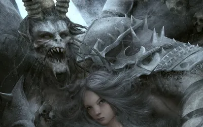 Dark Dark Wallpaper Black/Dark Wallpaper 4K 1920x1200 A, Dark, Fantasy, Hd, Pc, Desktop, Wallpaper, Featuring, Fierce, Horned, Demon, Behind, White, Gray, Ultrawide, Full HD