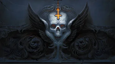 Dreamy Dark Wallpaper Black/Dark Wallpaper 4K 3840x2161 Dark, Detailed, 4k, Ultra, Hd, Pc, Desktop, Wallpaper, Featuring, Winged, Skull, Illuminated, Gray, Ultrawide