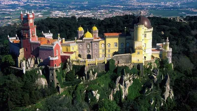 Pena Palace Portugal Abstract Wallpaper 4K 1920x1080 Pena, Palace, In, Portugal, Brown, Gray, Ultrawide, Full HD