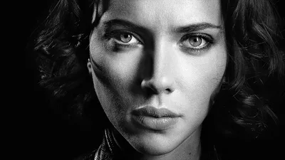 Close Black White Black/Dark Wallpaper 4K 1920x1080 Close-up, Black-and-white, Hd, Desktop, Wallpaper, Featuring, Celebrity, Scarlett, Johansson, Intense, Gaze, Wavy, White, Gray, Ultrawide, Full HD