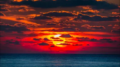 Bright Vivid Wallpaper Nature Wallpaper 4K 1920x1080 A, Vivid, Sunset, Over, Calm, Sea, With, Vibrant, Red, Orange, Purple, Hues, Ultrawide, Full HD