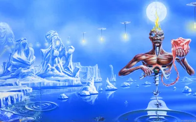 Vibrant Iron Maiden Themed Surreal Fantasy Wallpaper 4K 1680x1050 A, Vibrant, Iron, Maiden-themed, Hd, Desktop, Wallpaper, Featuring, Surreal, Icy, Landscape, Iconic, Pink, Ultrawide