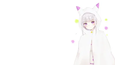 Emilia Zero Starting Life Another Animals Wallpaper 4K 3840x2160 Emilia, From, (re:zero), Starting, Life, In, Another, Zero, World, Stands, Against, White, Ultrawide, 4k