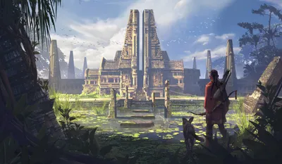 Fantasy Hunter Dog Standing Before Animals Wallpaper 4K 1920x1120 Hd, Desktop, Wallpaper, Of, A, Fantasy, Scene, Featuring, Hunter, Dog, Standing, Before, Gray, White, Ultrawide, Full HD