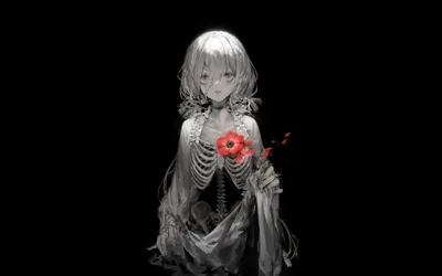 Dark Dark Wallpaper Black/Dark Wallpaper 4K 2560x1600 Hd, Desktop, Wallpaper, Featuring, A, Dark-themed, Woman, With, Exposed, Skeleton, Glowing, Red, Gray, White, Ultrawide, QHD