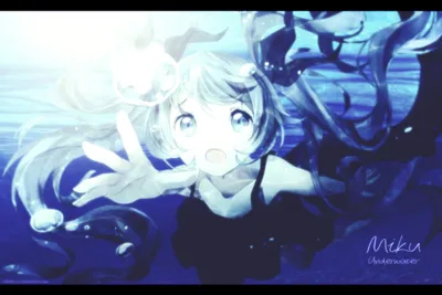 Dark Anime Hatsune Black/Dark Wallpaper 4K 1920x1280 Hd, Dark, Anime, Wallpaper, Featuring, Hatsune, Miku, From, Vocaloid, Depicted, Underwater, Flowing, White, Landscape, Full HD