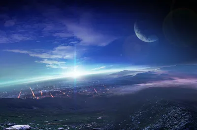 Serene Sci Wallpaper Nature Wallpaper 4K 2400x1590 Hd, Sci‑fi, Cityscape, At, Sunset, With, Glowing, Lights, Dramatic, Clouds, Distant, Planet, Brown, Ultrawide, Full HD