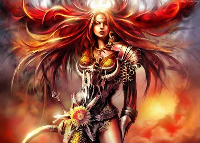 Fierce Woman Warrior Stands Abstract Wallpaper 4K 1600x1148 A, Fierce, Woman, Warrior, Stands, Confidently, In, Fantastical, Setting, Adorned, Intricate, Armor, White, Brown, Purple, Landscape