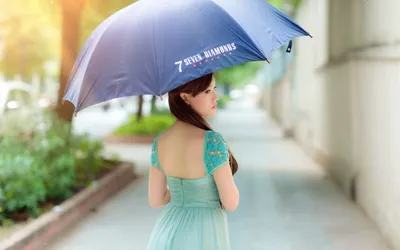 Epic Asian Wallpaper Abstract Wallpaper 4K 2560x1600 Hd, Desktop, Wallpaper, Featuring, An, Asian, Woman, Holding, Blue, Umbrella, Wearing, Light, White, Ultrawide, QHD