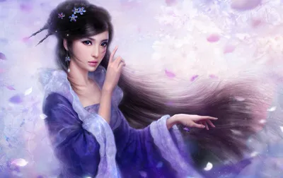 Fantasy Themed Serene Chinese Fantasy Wallpaper 4K 1923x1210 A, Fantasy-themed, Hd, Wallpaper, Featuring, Serene, Chinese, Woman, Flowing, Purple, Robe, Surrounded, White, Ultrawide, Full HD