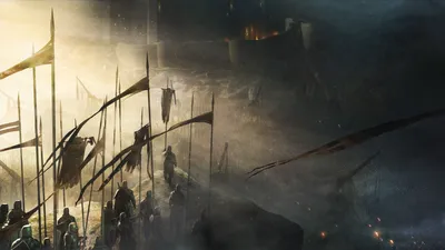 Depicting Dramatic Fantasy Siege Fantasy Wallpaper 4K 1920x1080 Hd, Wallpaper, Depicting, A, Dramatic, Fantasy, Siege, Scene, Crusader, Knights, Battle, Flags, Brown, Gray, Ultrawide, Full HD