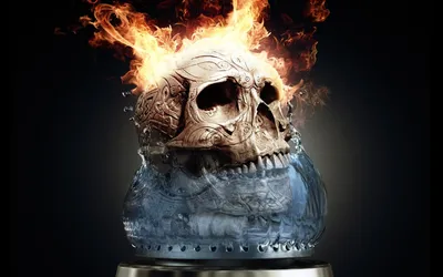 Vivid Dark Wallpaper Black/Dark Wallpaper 4K 1680x1050 Hd, Pc, Desktop, Wallpaper, Dark, An, Ornate, Skull, Engulfed, Fire, Flames, White, Ultrawide