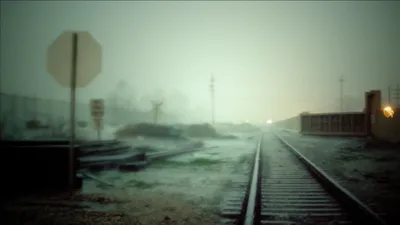 Moody Moody Wallpaper Abstract Wallpaper 4K 1920x1080 A, Moody, Atmospheric, Image, Of, Railyard, At, Dusk, Featuring, Blurred, Railroad, Tracks, Gray, Ultrawide, Full HD