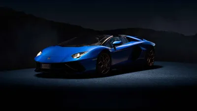 Blue Sports Car Dramatic Cars Wallpaper 4K 3840x2160 Blue, Lamborghini, Sports, Car, In, Dramatic, Low-key, Lighting, Dark, Backdrop, Presented, Ultra, Red, Ultrawide, 4k