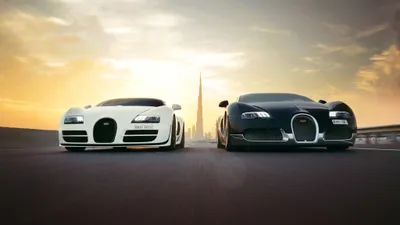 White Black Veyron Supercar Sunset Cars Wallpaper 4K 2048x1152 A, Striking, Hd, Wallpaper, Featuring, White, And, Black, Bugatti, Veyron, Supercar, Set, Ultrawide, Full HD