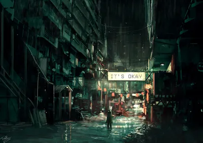 Moody Fantasy City Rain Slick Black/Dark Wallpaper 4K 2202x1554 Hd, Pc, Desktop, Wallpaper, Of, A, Moody, Fantasy, City, Rain-slick, Alley, Night, White, Gray, Landscape, Full HD