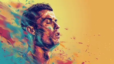 Stylized Illustration Soccer Abstract Wallpaper 4K 2912x1632 Hd, Desktop, Wallpaper, Featuring, A, Stylized, Illustration, Of, Soccer, Player, Against, Vibrant, Orange, Purple, Ultrawide, QHD