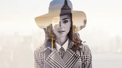 Double Exposure Celebrity Lily World Wallpaper 4K 1920x1080 Hd, Pc, Desktop, Wallpaper, Featuring, A, Double, Exposure, Celebrity, Lily, Collins, City, White, Ultrawide, Full HD