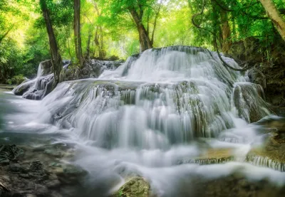 Dark Serene Wallpaper Nature Wallpaper 4K 2048x1418 Hd, Desktop, Wallpaper, Featuring, A, Serene, Forest, With, Cascading, Waterfall, Sunlight, Filters, Gray, Landscape, Full HD