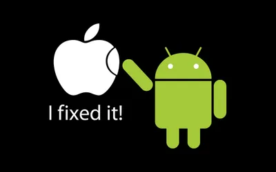 Android Character Humorously Interacting Apple Technology Wallpaper 4K 2560x1600 An, Hd, Pc, Desktop, Wallpaper, Featuring, Android, Character, Humorously, Interacting, Apple, Logo, White, Pink, Yellow, Ultrawide, QHD