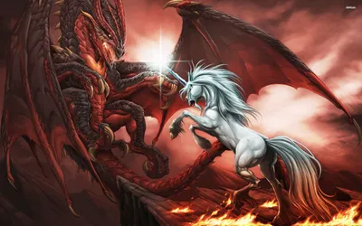 Dramatic Fantasy Fierce Dragon Fantasy Wallpaper 4K 2560x1600 Hd, Desktop, Wallpaper, Featuring, A, Dramatic, Fantasy, Scene, Fierce, Dragon, Majestic, Unicorn, White, Brown, Ultrawide, QHD