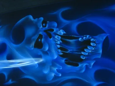Vibrant Dark Wallpaper Black/Dark Wallpaper 4K 1600x1200 A, Striking, Hd, Wallpaper, Featuring, Dark, Blue, Skull, Surrounded, Swirling, Flames, Creating, Red, Brown, Landscape
