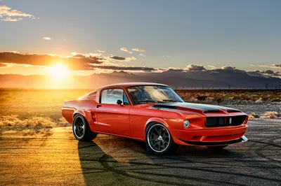 Red Mustang Fastback Nature Wallpaper 4K 4096x2726 A, Red, Ford, Mustang, Fastback, Muscle, Car, Parked, Desert, Road, Sunset, Captured, Gray, Ultrawide, 4k