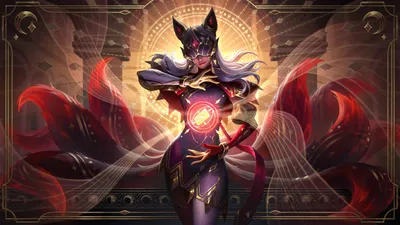 Moody Ahri Wallpaper Animals Wallpaper 4K 7680x4320 Ahri, From, League, Of, Legends, In, Detailed, 8k, Ultra, Artwork, Featuring, Her, Orange, Brown, Ultrawide, 4k