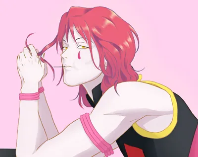 Hisoka Hunter Anime Close Abstract Wallpaper 4K 2008x1588 Hisoka, Hunter, Anime, Hd, Pc, Wallpaper, Close-up, Pink, Red, White, Square, Full HD