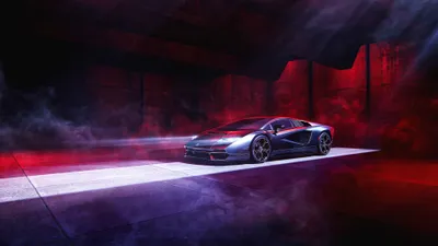 Sleek Sports Car White Runway Cars Wallpaper 4K 3840x2160 Sleek, Lamborghini, Sports, Car, On, A, White, Runway, Red-lit, Cavern, Ultra, Desktop, Ultrawide, 4k