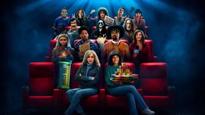 Vivid Scary Wallpaper Nature Wallpaper 4K 3840x2160 Scary, Movie, 6, Ensemble, In, Red, Theater, Seats, Horror, Masks, Snacks, Yellow, Pink, Ultrawide, 4k