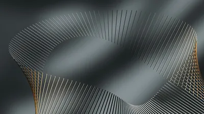 Black Gold Wavy Lines Abstract Black/Dark Wallpaper 4K 3840x2160 Gray