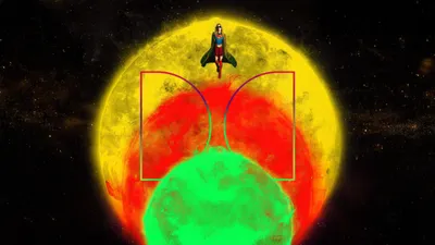 Supergirl Dolby Atmos Abstract Wallpaper 4K 5120x2880 Red, Orange, Yellow