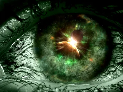 Serene Artistic Wallpaper Space Wallpaper 4K 1600x1200 Artistic, Hd, Wallpaper, Featuring, A, Close-up, Of, An, Eye, Vibrant, Cosmic, Scene, Gray, Landscape