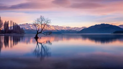 Bold Lake Wallpaper Nature Wallpaper 4K 2048x1152 Hd, Desktop, Wallpaper, Showing, Lake, Wanaka, In, New, Zealand, Sunrise, Calm, Reflects, White, Ultrawide, Full HD